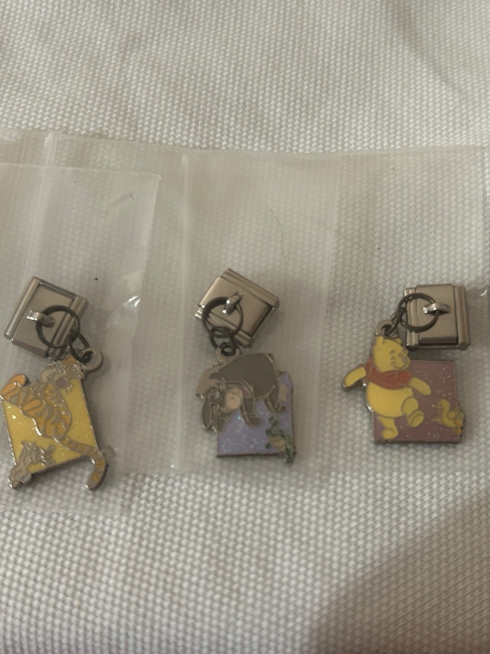 Disney Winnie the Pooh Tigger and Eeyore  Enamel add a Charm linkTrio -